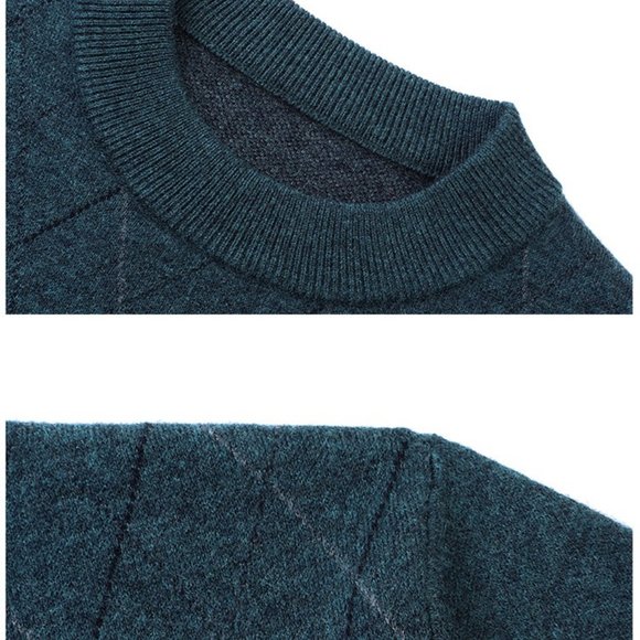 Light Luxury - Men's Plaid Cashmere Sweater - Picture 10 of 13